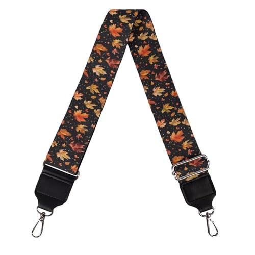 Image of Talayituse Maple Leaf Heart Print Shoulder Strap Wide Purse Bag Strap Thanksgiving Decoration Adjustable Replacement Belt Luggage Crossbody Shoulder Bag Strap for Women Girls