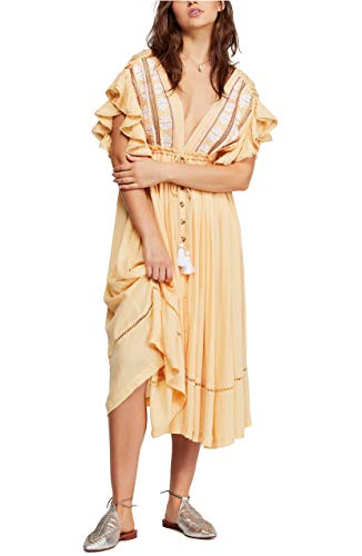 Free People Womens Will Wait for You Boho Floral Maxi Dress Tan XS at  Amazon Women's Clothing store