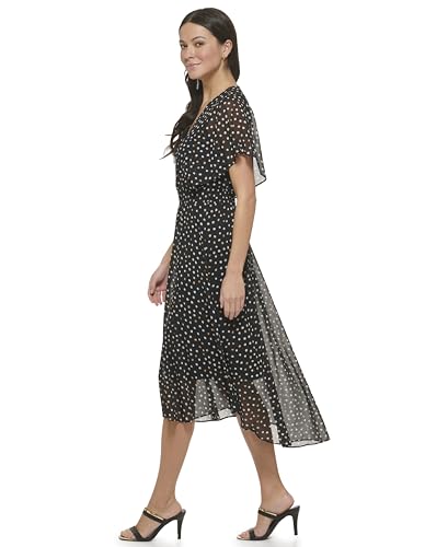 Image of DKNY Women's Halter Faux Wrap Midi Dress