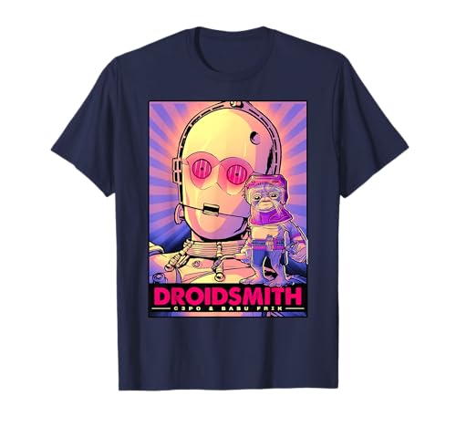 T-shirt Star Wars C-3PO et Babu Frik style néon pour homme