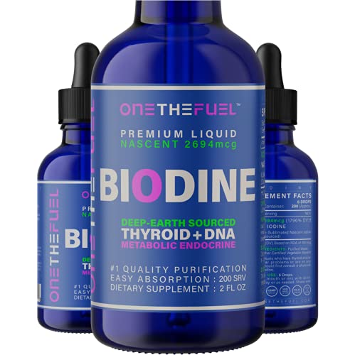 BIODINE 2oz - Nascent Iodine High Potent Vegan Thyroid Energy Hormone Balance + Protect DNA Cell Metabolism Immunity Supplement Liquid 3X Absorb 2694 mcg