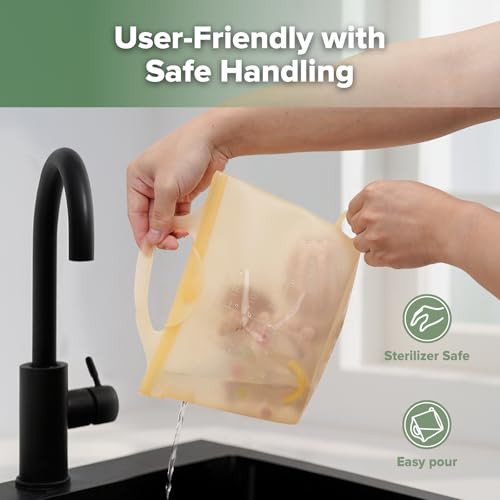Image of Haakaa On-The-Go Silicone Microwave Steam Sterilizer Bags for Travel, 40oz /1250ml Reusable Silicone Steaming Bags for Baby Bottles, Breast Pump, Accessories, Pacifiers, Teethers, Pineapple /2PCS