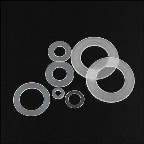 Mdingbao-V[bV[ M2 M2.5 M3 M4 M5 M6 M8 M10 Black/White Plastic Nylon Ultrathin Washer Flat Ring Seal Washer Gasket, 100pcs, 