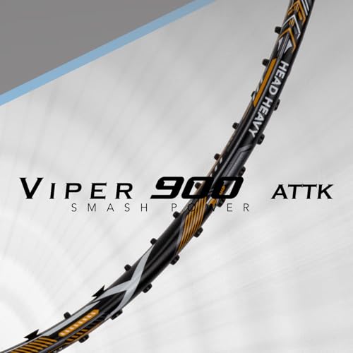 Image of Hundred Viper 900 Carbon Fibre Strung Badminton Racket with Full Racket Cover