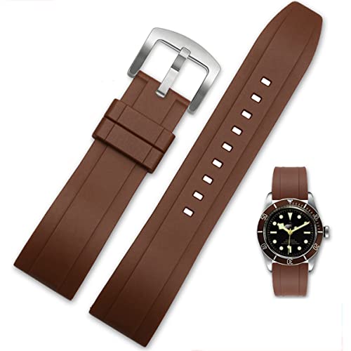 Image of Watch Band Quick Release Fluororubber 19mm 20mm 21mm 22mm Soft Durable Universal FKM Rubber Replacement Band Strap for Men Women