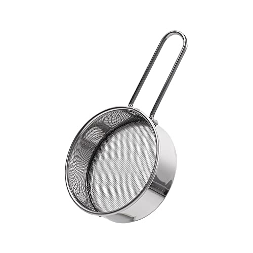 Flour Sifter Kitchen Filter Spoon Colander, Stainless Steel Fine Mesh Strainer Powder Sieve Small Flour Sieve for Powder Sugar Coffee