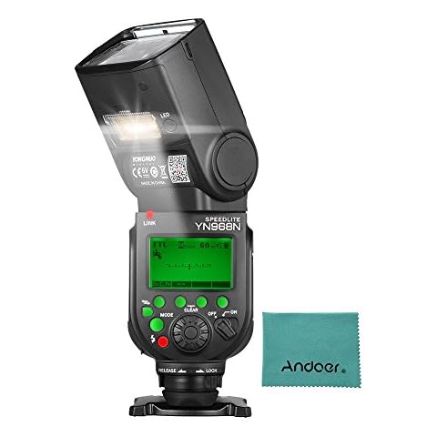 Flash YONGNUO YN968N II con luz LED y sincronización de alta velocidad TTL Cover