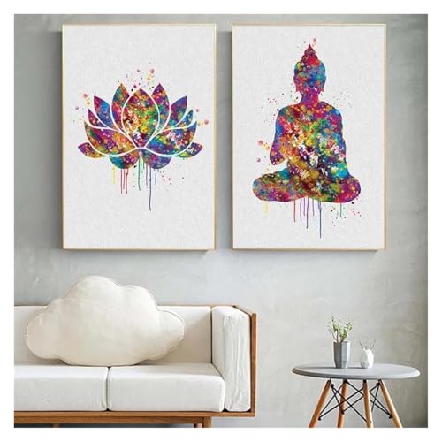 Affiche abstraite fleur de lotus tableau décoration murale moderne