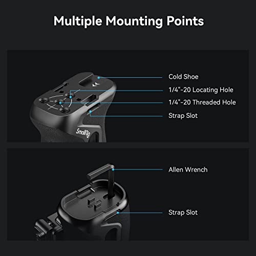 SMALLRIG Snap-On NATO Side Handle, Quick Lock Design, Up/Down Adjustable, Built-In Cold Shoe Mount, 1/4''-20 Thread Hole - Image 4