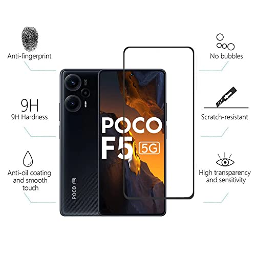 Image of Tempered Glass For Poco F5 5G Screen Protector Edge to Edge Coverages 11D Tempered Glass, Full Adhesives Glass POCO F5 5G