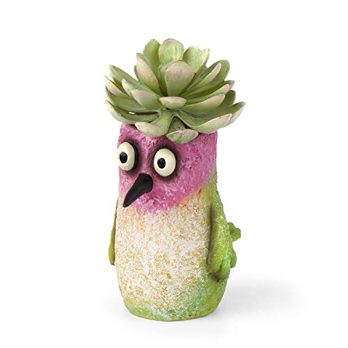 Blobhouse Flit Kolibri-Pflanzgefäß, dekorativer Übertopf mit Ablaufloch, Statue für Zuhause, Outdoor, Garten, Rasen und Kunstakzent Cover
