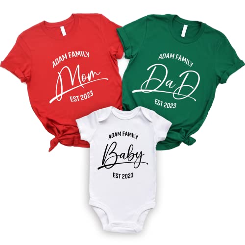 Personalized Mom Dad Baby Shirt, Family Vacation Shirt, Fathers Day Shirt, Birthday Matching Shirt, Family Trip Shirt Black