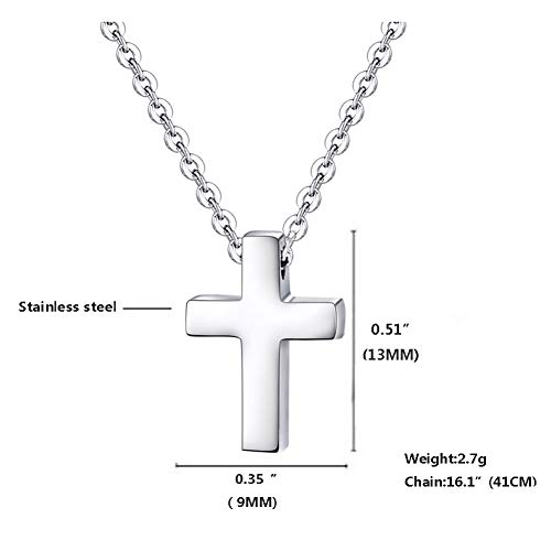 Xianli Wang Tiny Simple Cross Pendant for Children Kids Boys Girls Women Stainless Steel Small Necklace4