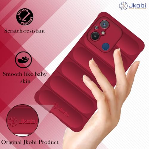 Image of Jkobi Back Cover Case for Xiaomi Redmi 12C (Matte Liquid Silicone | Micro-Fiber Cloth Inside | Camera Protection | Shockproof | Pink)