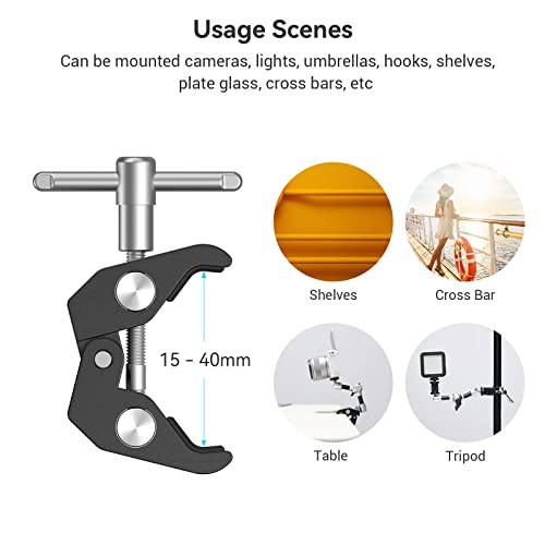 Smallrig Super Clamp With 1/4 And 3/8 Thread For Cameras, Lights, Umbrellas, Hooks, Shelves, Plate Glass, Cross Bars, Etc - 735 #TOP6