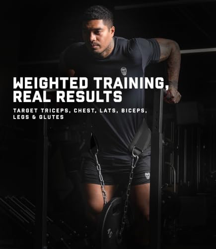 Image of Gymreapers Dip Belt With Chain For Weightlifting, Pull Ups, Dips - Heavy Duty Steel Chain For Added Weight Training
