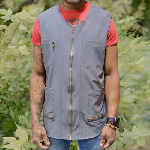 Image of King Midas Empire Barber Vest, Men's Hair Water And Water Repellent Vest For Barbers