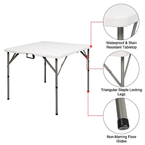 Table pliante blanche plastique 86 cm stable et facile à ranger - 7