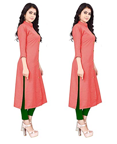 Image of NATEK Women's Cotton Straight Plain Kurtis Combo Pack of 2
