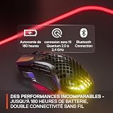 SteelSeries Aerox 5 Wireless - Souris gaming perforée RGB - Design ultra-léger et étanche - 9 boutons - Bluetooth/2.4 GHz - Capteur optique TrueMove Air 18K DPI - 7