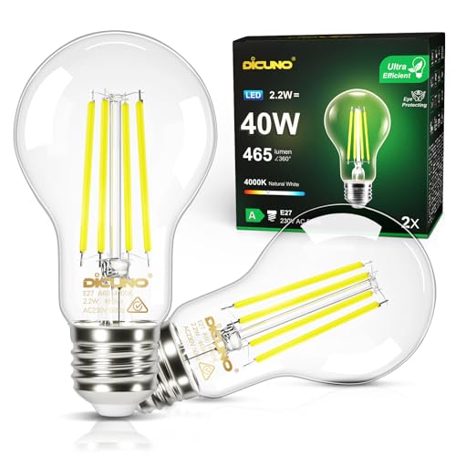 Comfort visivo : DiCUNO lampadina LED Classe A E27 fornisce una luce morbida e stabile senza sfarfallio né effetto stroboscopico, riducendo l'affaticamento oculare e limitando l'emissione di luce blu per un'illuminazione rilassante