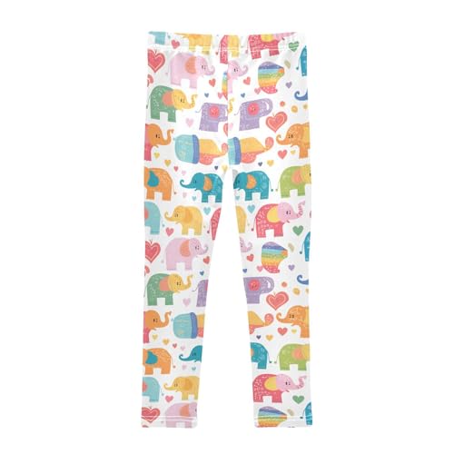 KLL Colorful Elephant Cartoon Toddler Baby Girl Basic Leggings Fashion Full Length Yoga Pants Exercise2