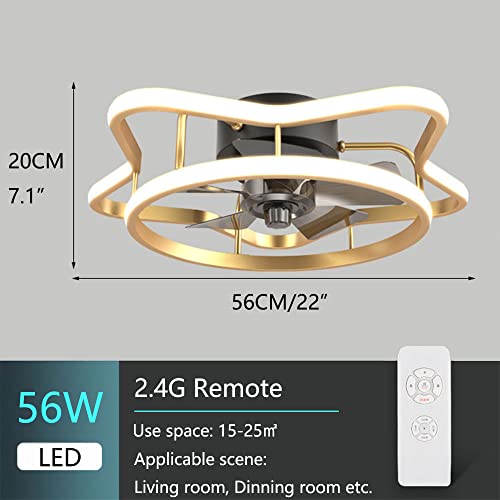 Plafonnier avec ventilateur 22in télécommande 2.4G LED 56W dimmable