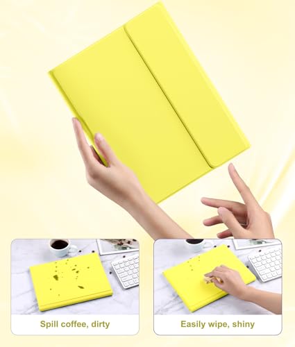Image of Harvopu Compatible for iPad 11th 10th Generation Case with Keyboard, Folio Cover with Pencil Holder, Multi-Touch Trackpad, 7 Color Backlit, Detachable Keyboard for iPad (A16) 11th /10th Gen (Yellow)