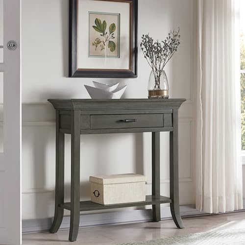 Image of Leick Home Topol Console Table, 30 inch, Smoke Gray
