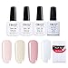 Produktbild Elite99 French Nägel Design Nagellack, Weiß und Rosa Gellack, Frenchnägel Maniküre, UV Gel Nail Polish 10ml und French Tip Guide Nagellack UV Set 004