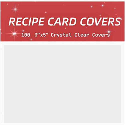 Vovoo 3x5 Recipe Card Protectors,100 Count,Recipe Card Covers,Index Card Sleeve