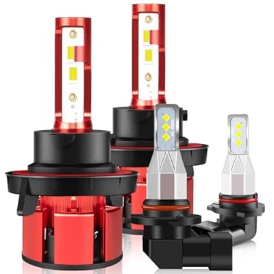 For Ford Expedition 2007-2014 Light Bulbs with 20,000 RPM Cooling Fan, 800% Brightness Hi and Lo Beam+Fog Light Bulbs, 6500K, 36000LM Super Bright, Efficient Heat Dissipation, 4PCS