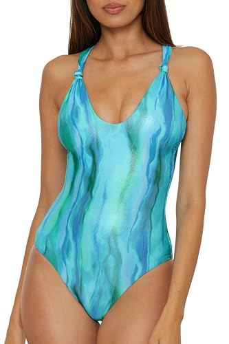 BECCA Women's Solar Energy One Piece Swimsuit, Scoop Neck, Bathing Suits