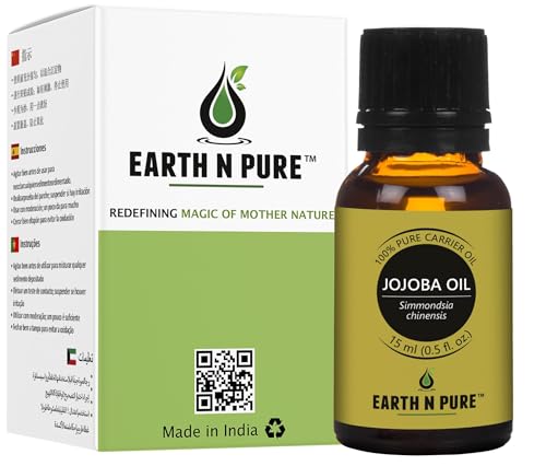 Image of Earth N Pure Jojoba Oil Cold Pressed Natural and Therapeutic Grade for Skin & Hair 15 ml
