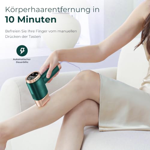21J IPL Geräte Haarentfernung mit 8℃ Eiskühlsystem, Laser Haarentfernung 9 Stufen & 600 NM Rotlicht… – Ansicht 6