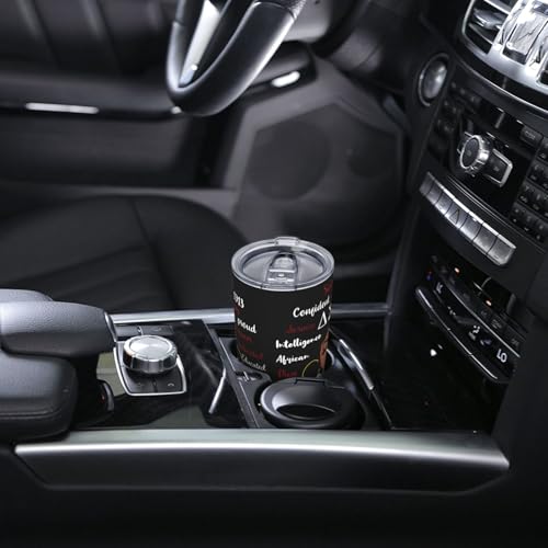 Image of 20 oz Insulated Travel Tumbler with Sliding Lid, Stainless Steel Vacuum Double-Wall Cup, 2 Metal Straws & Cleaning Brush, Sweat-Free, Car Cup Holder Friendly, BPA-Free Coffee Mug