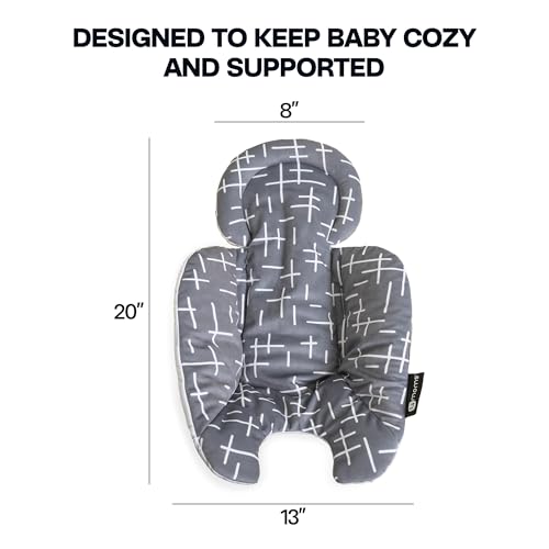 Image of 4moms RockaRoo and MamaRoo Infant Insert, Machine Washable, Soft, Plush Fabric, Reversible Design, Dark Grey