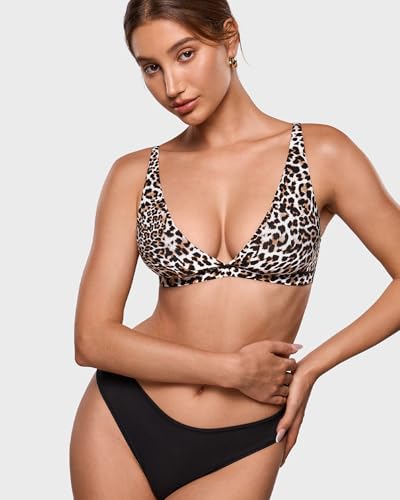 Image of INLYRIC Women's Inbarely Soft Plunge Bralette - Deep V Unlined Triangle No Padding No Underwire Sexy Comfort Sleep Bra