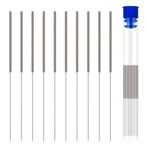 10Pcs 3D Printer Nozzle Cleaning Kit Needles 0.2mm, 3D Printer Nozzle Cleaner Stainless Steel Nozzle Cleaning Tool Kit for Ender 3,MK8,V6,Prusa,k1 3D Printer Extruder Nozzle, (Total Length: 55mm)