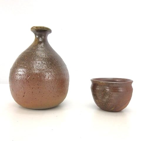 Amazon.co.jp: 備前焼 岡本碧山 碧山窯 徳利 お猪口 共箱 酒器 ぐい?み 
