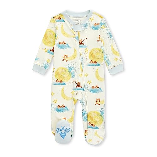 Image of Burt's Bees Baby baby-boys Sleep and Play Pjs, 100% Organic Cotton One-piece Zip Front Romper Jumpsuit Pajamas