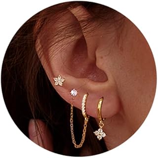 Earring Sets for Multiple Piercing Small Gold Earring Stack 14K Gold/Silver Plated Huggie Hoop