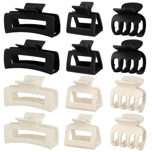 SMKSL 12 Pcs Hair Claw Clips for Women &amp; Girls 3 Styles Hair Accessories