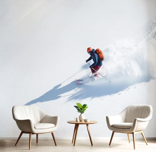 Papier peint panoramique glisse pour un salon style chalet - 2