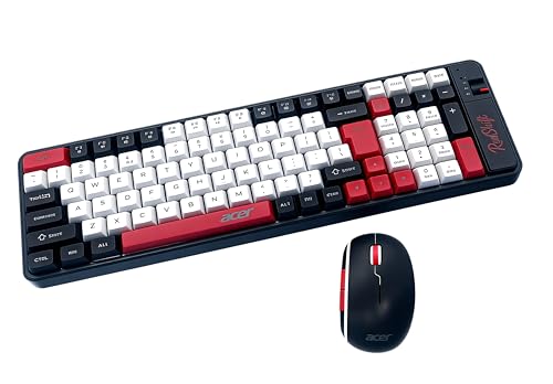 Image of Acer RedShift Wireless Keyboard & Mouse Combo | Bluetooth + 2.4GHz Dual Mode | Multi-Device | 100-Key Slim Quiet Keyboard | 6-Button Mouse with 1600 DPI | Windows, Android, iOS | Black & Red