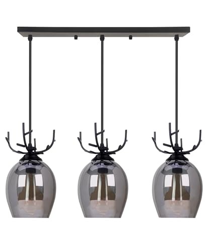 Image of Linear Base 3 Light Hanging /Pendent Light for Restaurant,Bedroom, Living Room and Home Decor. Pack of 1 (H /L 5)