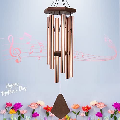 Memorial Wind Chimes For Outside, Wind Chime Outdoor Deep Tone, Sympathy Wind-Chime Personalized With 6 Tuned Tubes, Elegant Chime For Garden Patio Balcony And Home Gold #TOP21