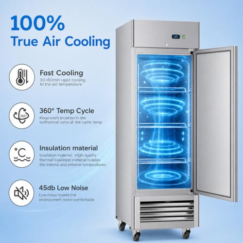 Image of Mojgar 20 Cu Ft Commercial Refrigerator, 27 Inch, Stainless Steel Design