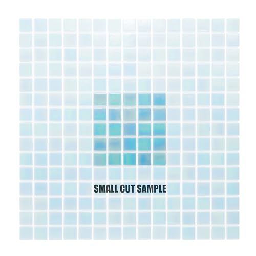 URBN Contemporary Light Sky Blue Iridescent Glass Mosaic Tile for Indoor and Outdoor - Sample Tile (4-1/3 inches x 4-1/3 inches, 0.13 SQ FT)
