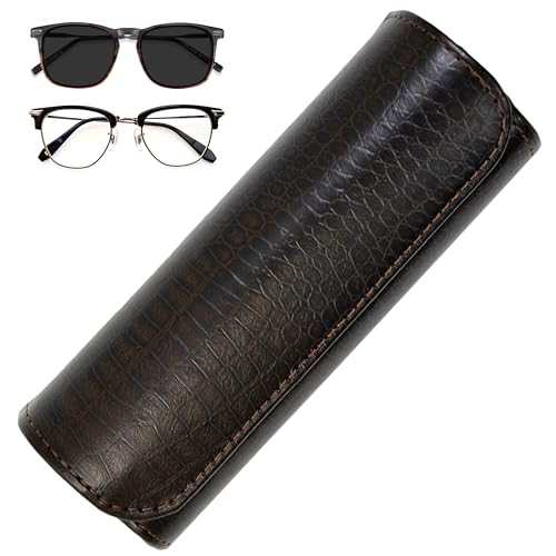 Image of Orsus Reading Glasses Hard Case, Premium PU Leather Horizontal Eyeglass Holder with Magnetic Closure for Women and Men